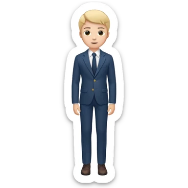 Young man, tailored trousers, a crisp button-down shirt, a blazer, and tie

 sticker