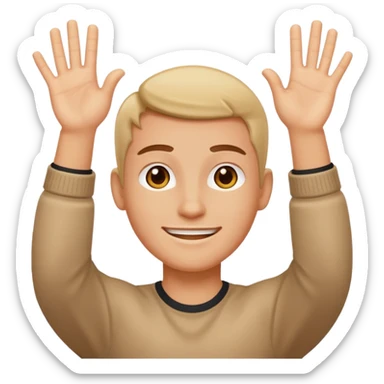 Not guilty hands up smirk sticker