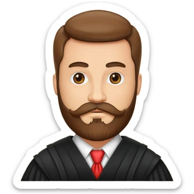 I need a man judge with beard and moustache sticker