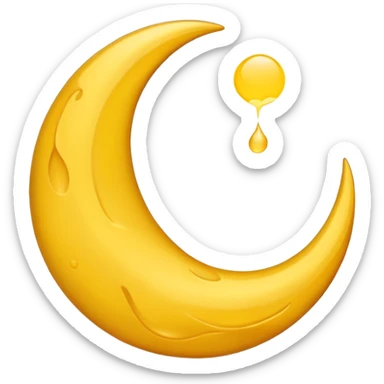 Mealting waning crescent moon make it without face and in yellow coliur sticker
