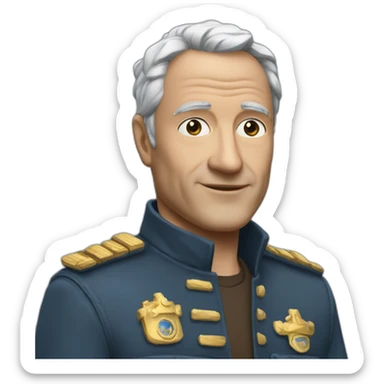 Jean claude vandane avec un ongnion sticker