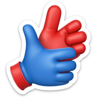#1 glove thumbs up in blue (#00A3E0) and red (#F9423A)  sticker