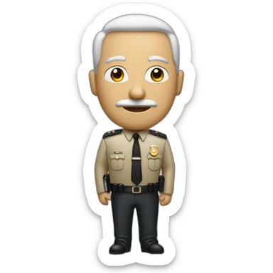 A figure of a man who resembles a senior security officer sticker