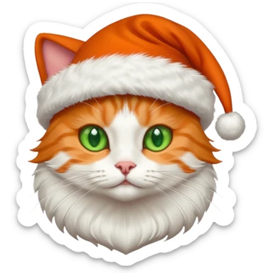 Un gato con gorro navideño sticker