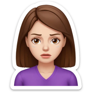 brown haired woman with a migraine  sticker
