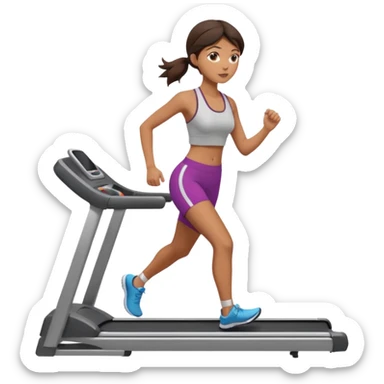 Gym brunette girl tan treadmill sticker