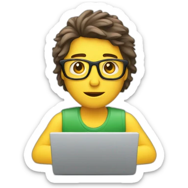 SMM specialist typing on laptop sticker