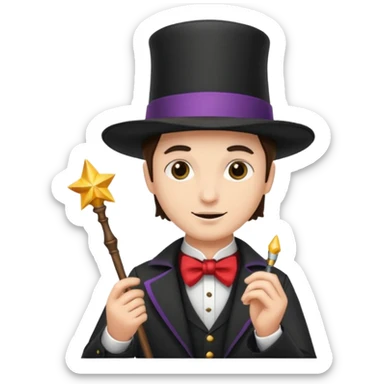 Ein magier mit Hut und Zauberstab sticker