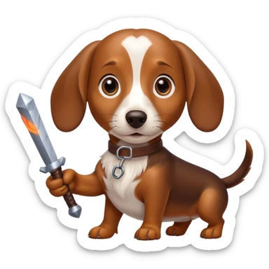 Dachshund dog Holding rpg sticker