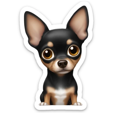 Alien black and brown chihuahua  sticker