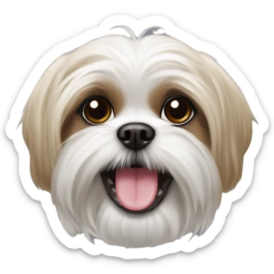 Maltese Shih-Tzu with bottom teeth showing sticker