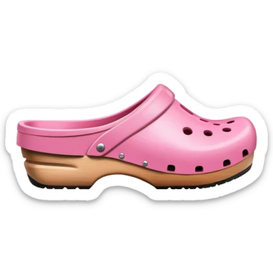 pink wooden clog sticker