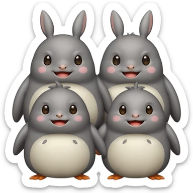 famille de totoros sticker