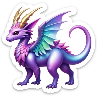 Epic divine legendary complex detailed iridescent gradients aesthetic-Fakémon-creature-scenery sticker