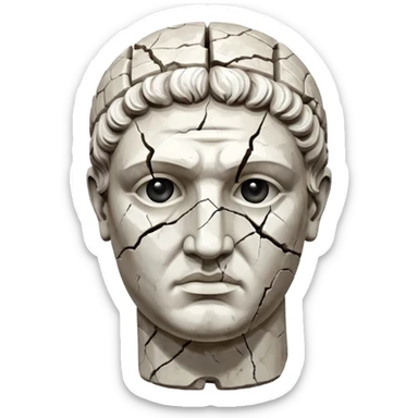 white broken marble greek statue head sticker