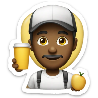 delivery de comida con una remera negra y amarilla que diga osvaldos sticker