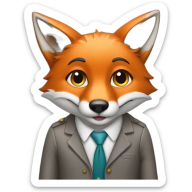 Fox With a Job sticker