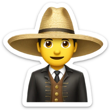 persona china con sombrero de paja sticker
