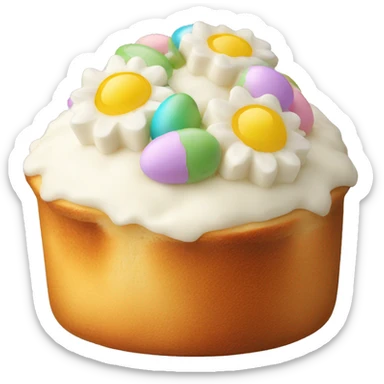easter bread with white topping and sprinлles sticker