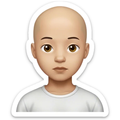 Lightskin boy realistic bald sticker