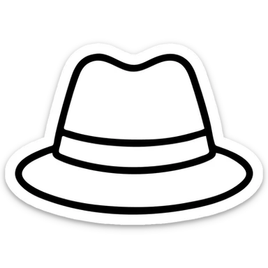 trilby hat front view simple clear minimalistic icon sticker