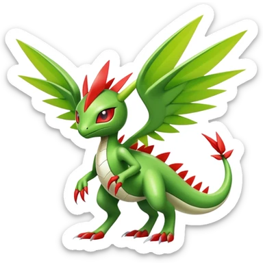 Cute Cool Edgy Shiny Futuristic Ethereal Legendary Kartana-Digimon-Schyther-Flygon-hybrid full body sticker