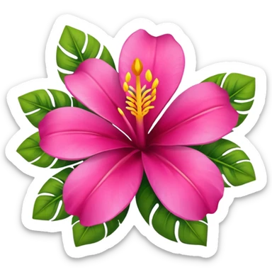 summer-themed emoji of a tropical flower sticker