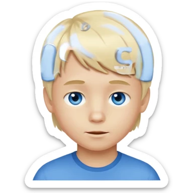 Niño pequeño muy rubio claro con flequillo sticker