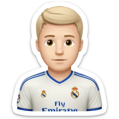 White Male wearing Real Madrid jersey sticker