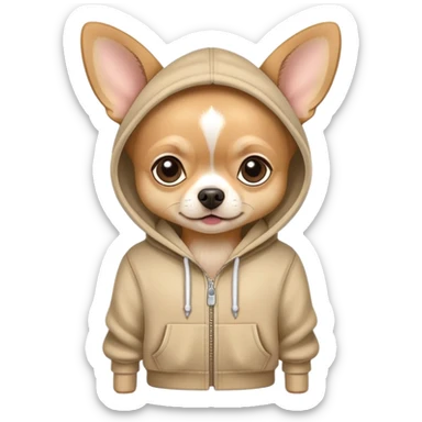 Chihuahua wearing a hoody sticker