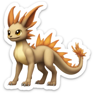 Drakeon Fakémon Dragon Eeveelution full body sticker