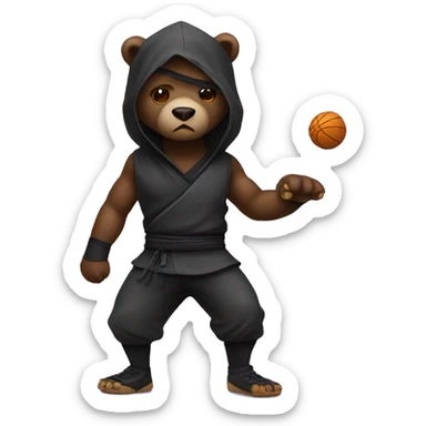 Ninja bear Baller sticker
