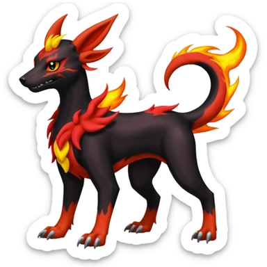 
Canine-Houndoom-Salandit-Noibat-Flareon-Fakémon-Digimon-fusion (full body) sticker