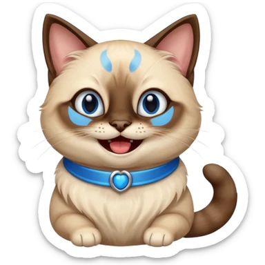siamese cat laughing sticker