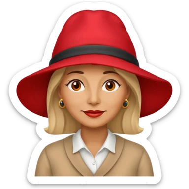 different mature woman with red hat sticker