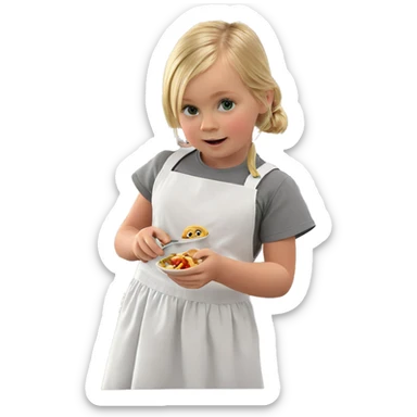 blonde girl enjoying her meal sticker