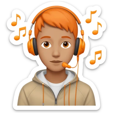 listen to music in orang earpods sticker