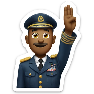 saluting emoji with goofy face sticker