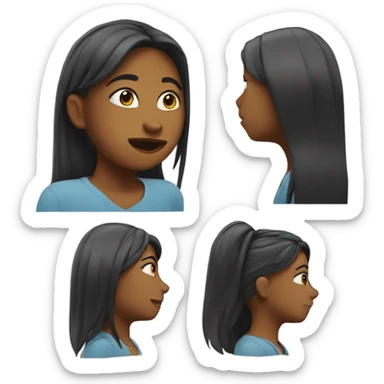 Girl tucking hair behind ear and biting lip sticker