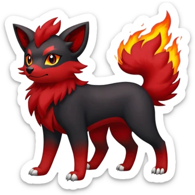 Zorua-Houndour-Fakémon-hybrid-creature (full body)  sticker