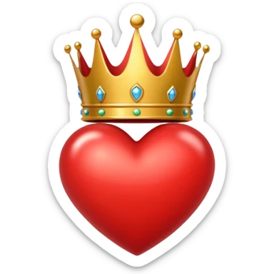 I want a red heart these emoji ❤️ and i also want a crown like this 👑 on it from front and it should be from a one side emoji sticker