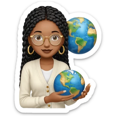 a-young-woman-wearing-fine-gold-round-glasses-and-black-hair-in-several-box-braids,-she-has-light-black-skin,-and-she's-wearing-a-white-shirt-with-an-black-cardigan-on-top.-she's-holding-a-globe-in-one-hand.png sticker