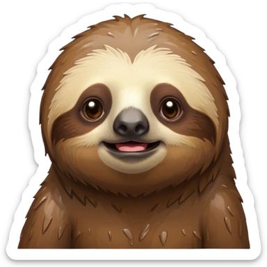 A relaxed sloth coming out from the shower sticker