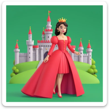 prince in red dress, royal castle background sticker