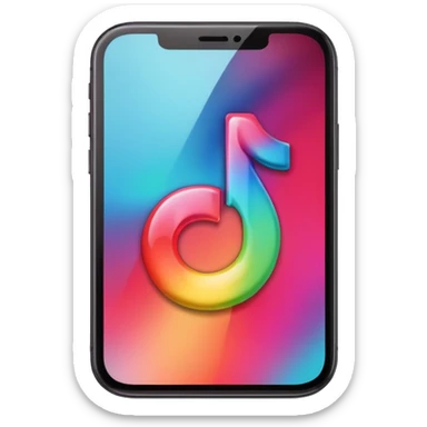 apple style emoji of a smartphone with TikTok interface visible sticker