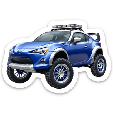 Rally Widened roof Long wheelbase widened pearly midnight snow dark blue 2nd generation 2025 Toyota 86 off-road racer chrome nerf bars,side steps mounted under-door-sill climbing rock sliders, and silver satin wheels  sticker