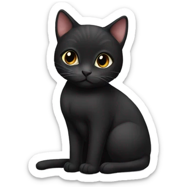 pregnant black female cat cute sticker