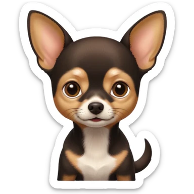 Chihuahua noir marron sticker
