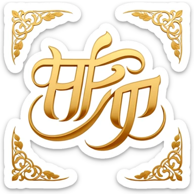 elegant Hindi calligraphy of the word Husn with decorative elements sticker