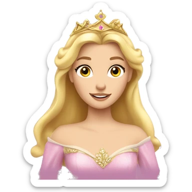 Princess Aurora with gold tiara  sticker